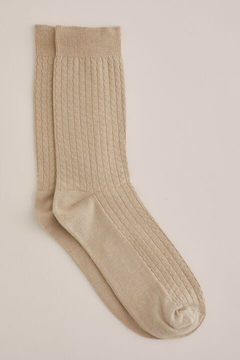 we fashion sokken met structuur Beige