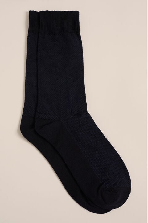 we fashion sokken met structuur Donkerblauw