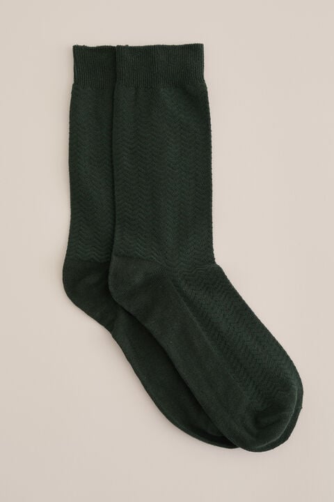 we fashion sokken met structuur Donkergroen
