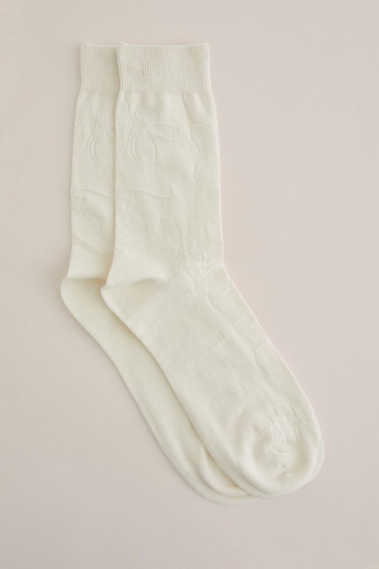 We Fashion Sokken Met Structuur Gebroken Wit