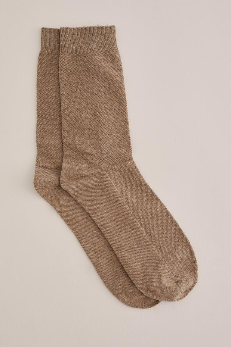 We Fashion Sokken Met Structuur Lichtbruin