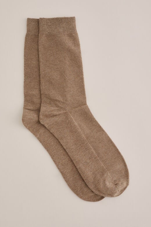 We Fashion Sokken Met Structuur Lichtbruin