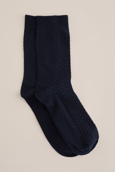 We Fashion Sokken Met Structuur Marineblauw