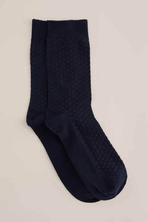 we fashion sokken met structuur Marineblauw