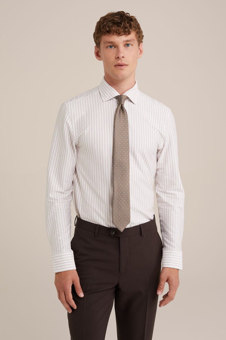 We Fashion Stropdas Met Dessin Donkerbruin