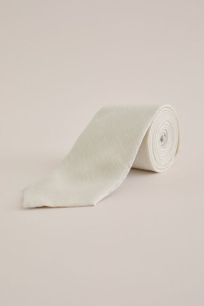 We Fashion Stropdas Met Structuur Beige