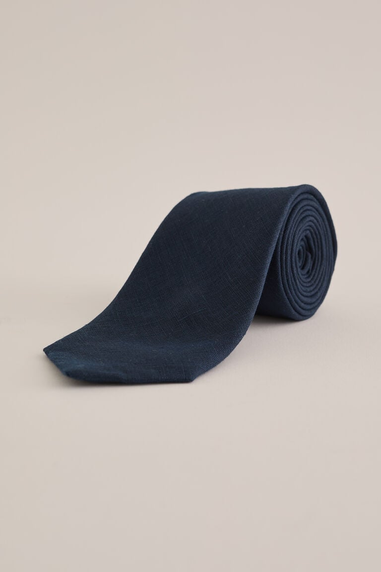 We Fashion Stropdas Met Structuur Marineblauw