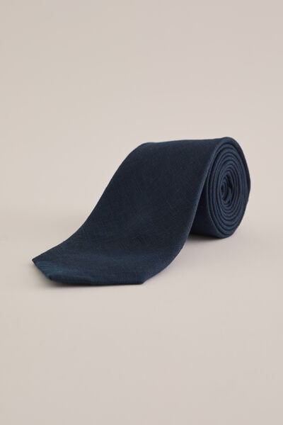 We Fashion Stropdas Met Structuur Marineblauw