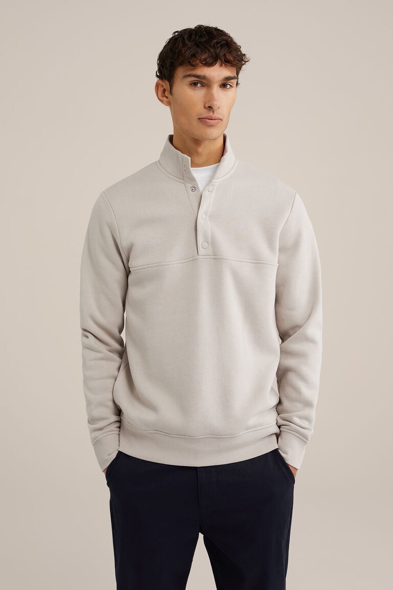 We Fashion Sweater Met Col Lichtgrijs