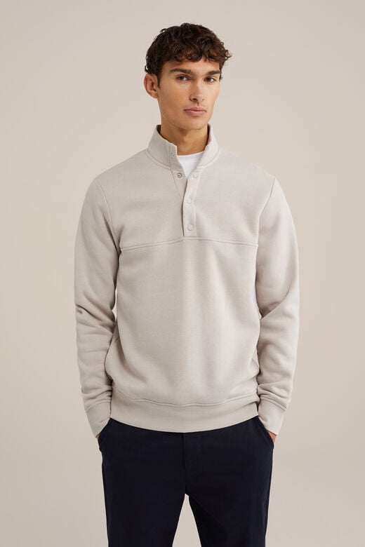 We Fashion Sweater Met Col Lichtgrijs