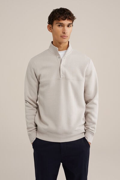 We Fashion Sweater Met Col Lichtgrijs