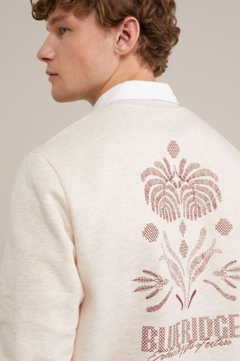 We Fashion Sweater Met Embroidery Beige