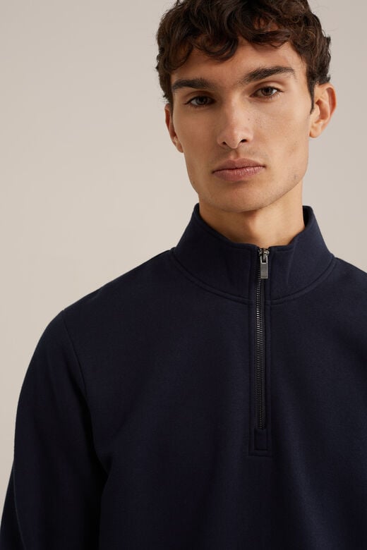 We Fashion Sweater Met Rits Donkerblauw