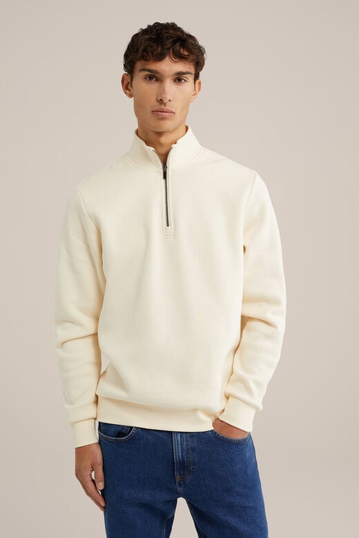 We Fashion Sweater Met Rits Gebroken Wit