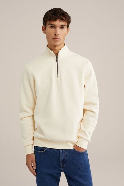 We Fashion Sweater Met Rits Gebroken Wit