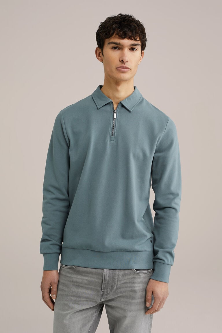 We Fashion Sweater Met Rits Groenblauw