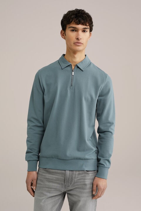 we fashion sweater met rits Groenblauw
