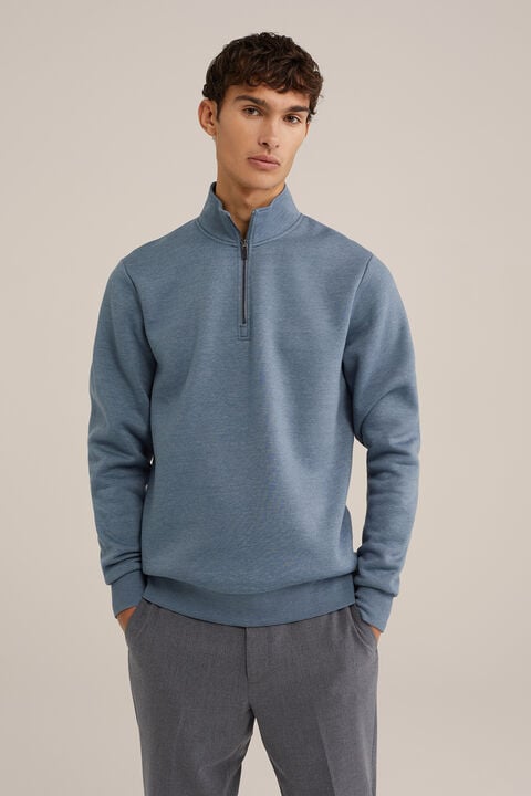 we fashion sweater met rits Lichtblauw