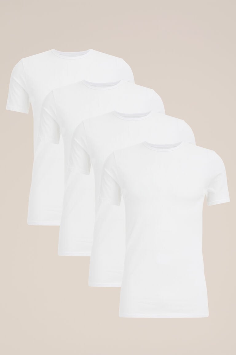 We Fashion T-shirt 4-pack Wit