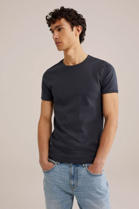we fashion T-shirt Marineblauw