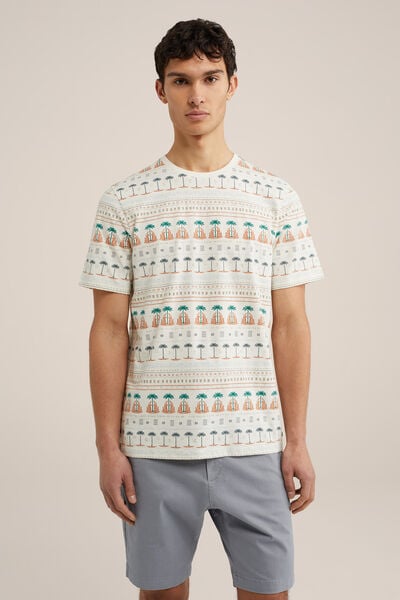 We Fashion T-shirt Met Dessin Beige