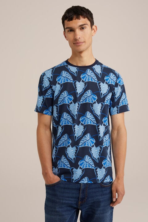 we fashion T-shirt met dessin Donkerblauw