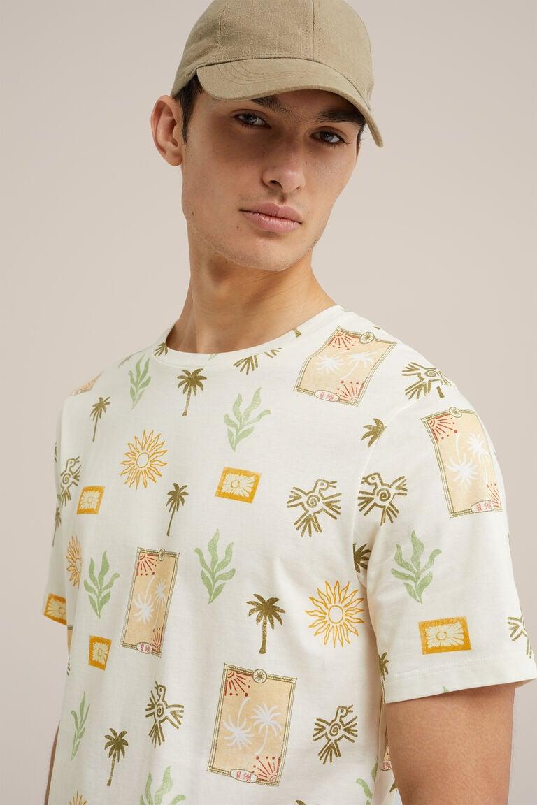 We Fashion T-shirt Met Dessin Gebroken Wit