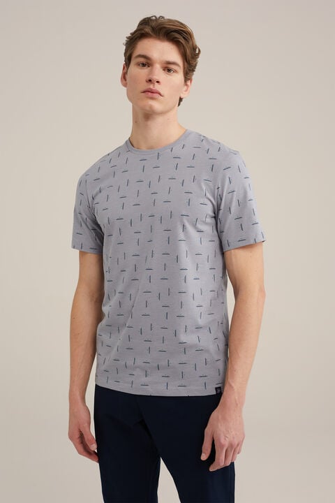 we fashion T-shirt met dessin Grijsblauw