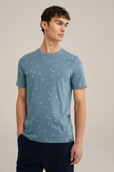 We Fashion T-shirt Met Dessin IJsblauw