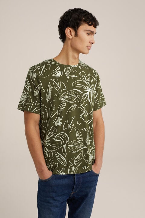 we fashion T-shirt met dessin Legergroen