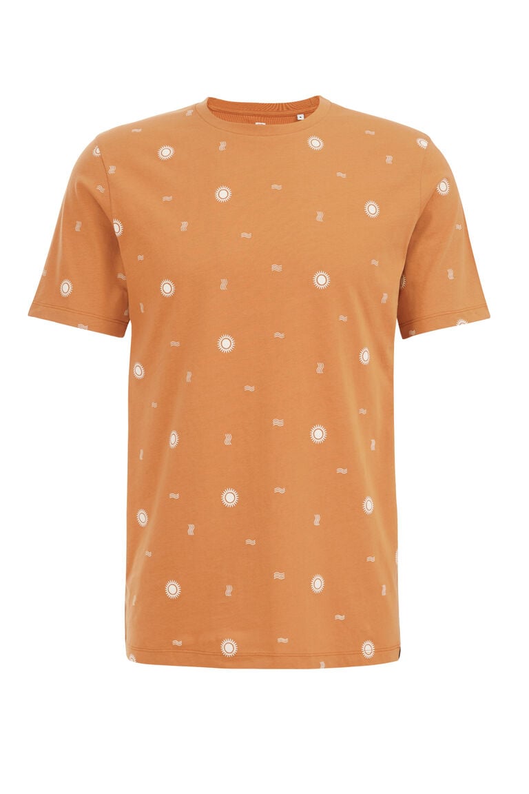 We Fashion T-shirt Met Dessin Lichtbruin