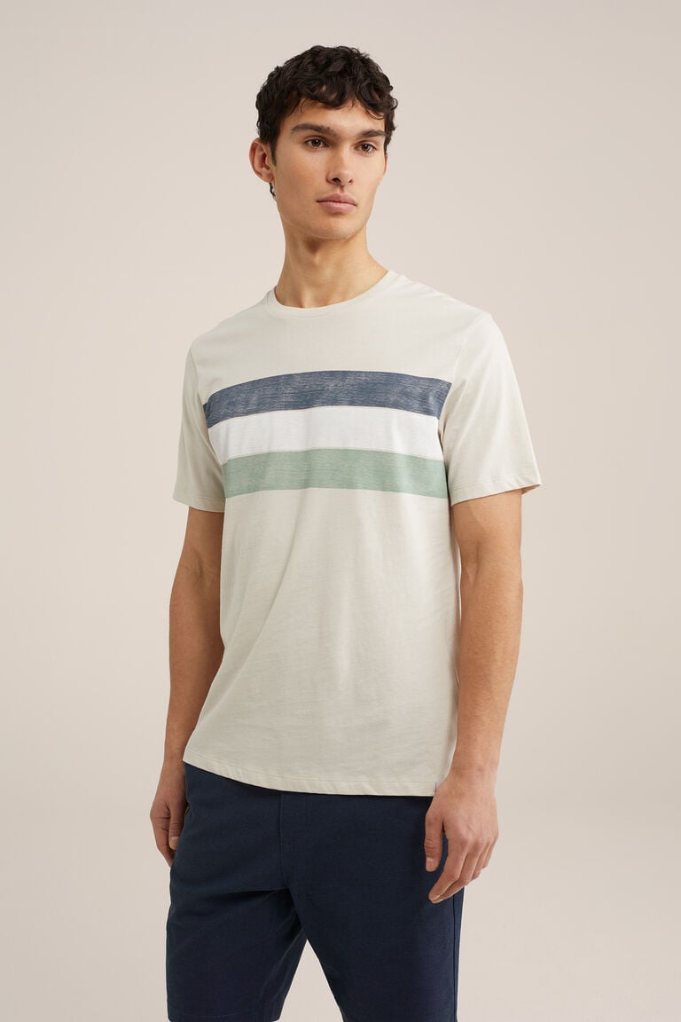 We Fashion T-shirt Met Opdruk Beige