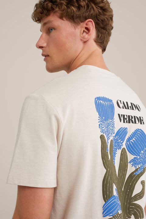 We Fashion T-shirt Met Opdruk Beige