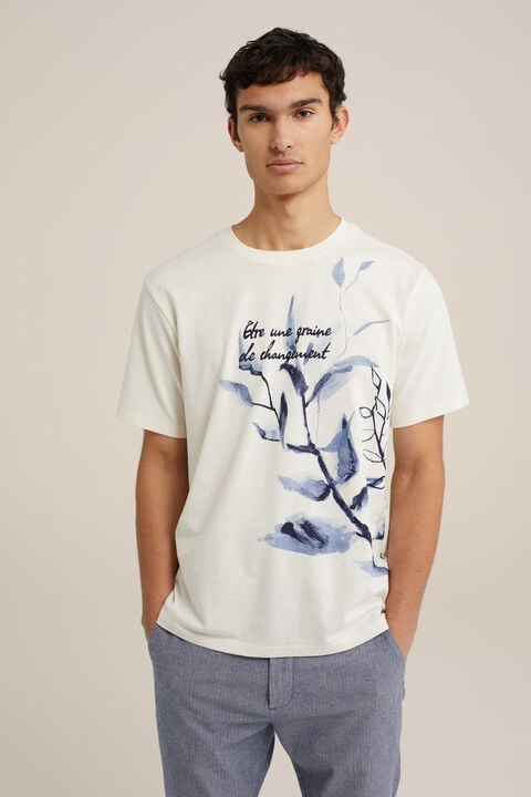 we fashion T-shirt met opdruk Gebroken wit