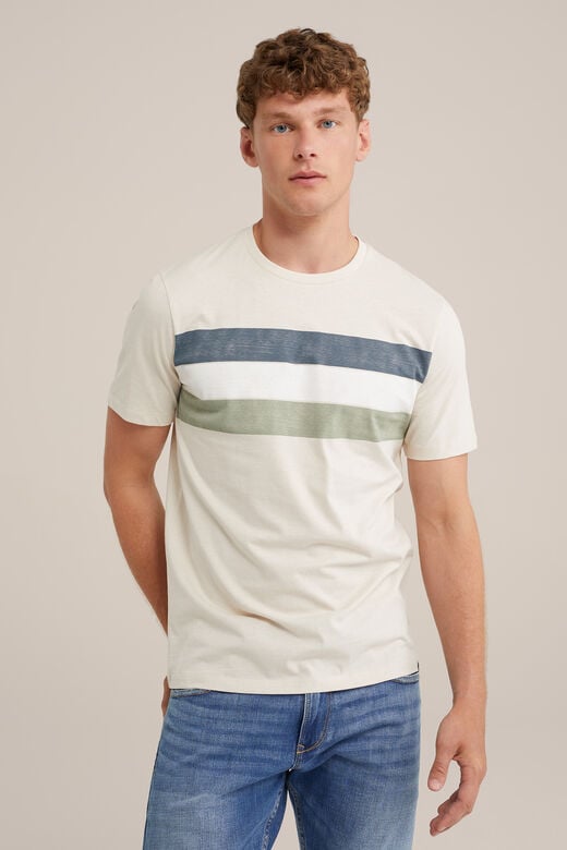 We Fashion T-shirt Met Opdruk Gebroken Wit