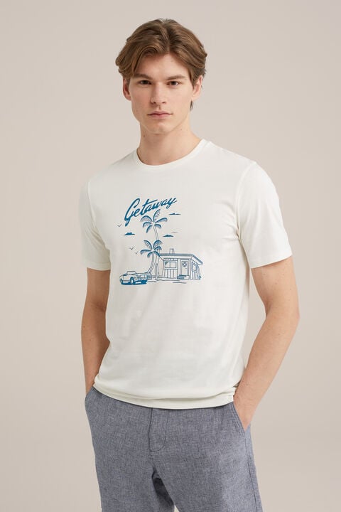 we fashion T-shirt met opdruk Gebroken wit