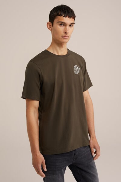 We Fashion T-shirt Met Opdruk Legergroen