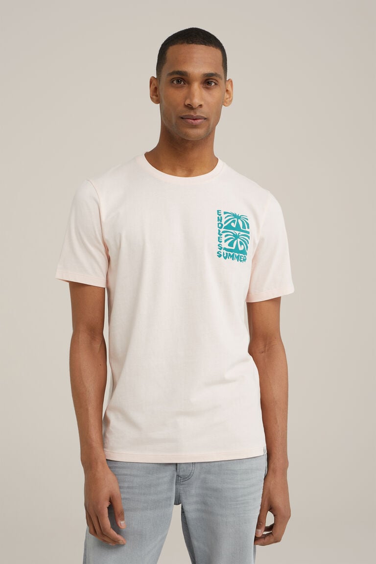 We Fashion T-shirt Met Opdruk Lichtroze