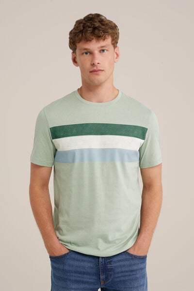 We Fashion T-shirt Met Opdruk Mintgroen