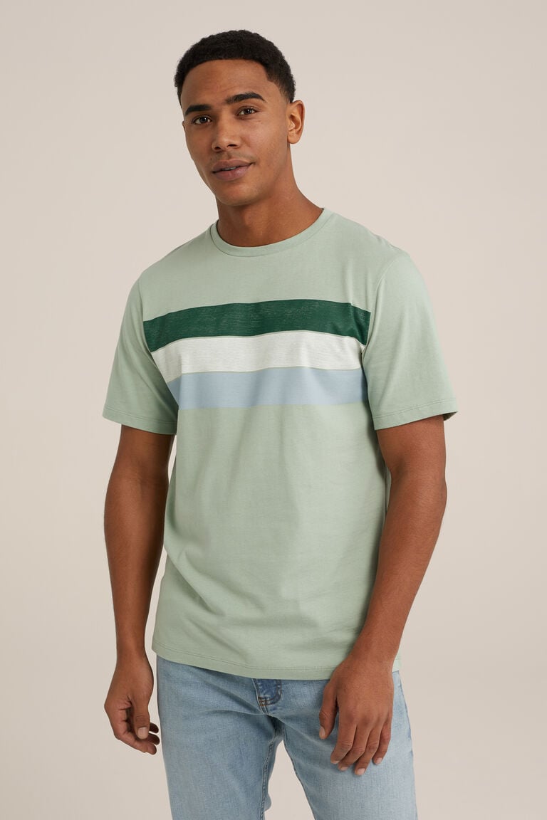 We Fashion T-shirt Met Opdruk Pastelgroen