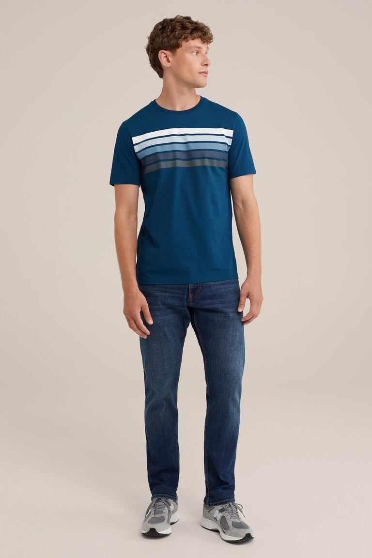 We Fashion T-shirt Met Opdruk Petrol