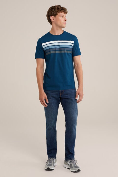 we fashion T-shirt met opdruk Petrol