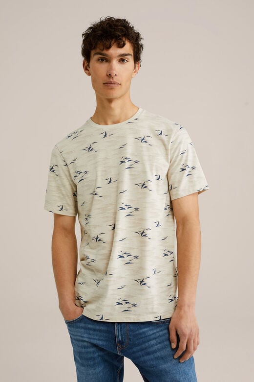We Fashion T-shirt Met Print Beige