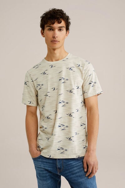 We Fashion T-shirt Met Print Beige