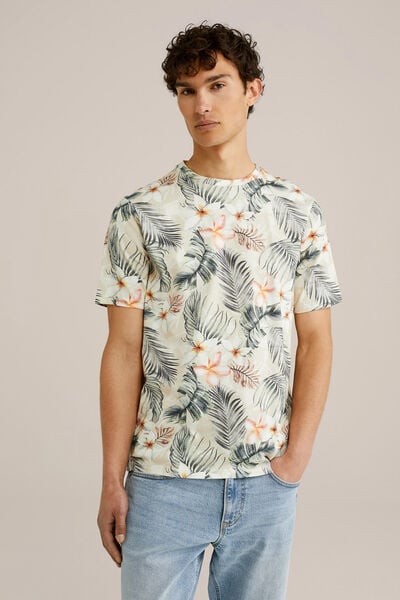 We Fashion T-shirt Met Print Beige