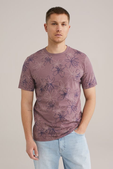 we fashion T-shirt met print Donkerpaars