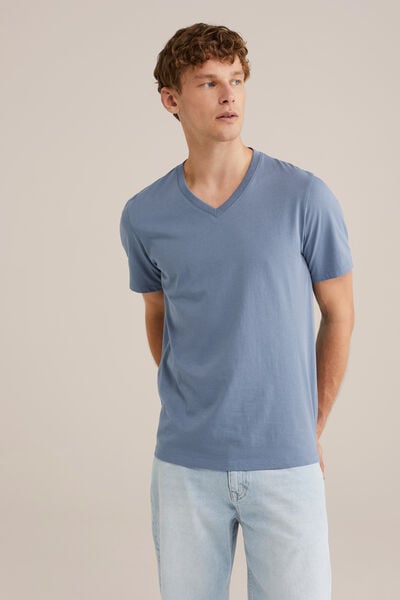 We Fashion T-shirt Van 100% Katoen Blauw