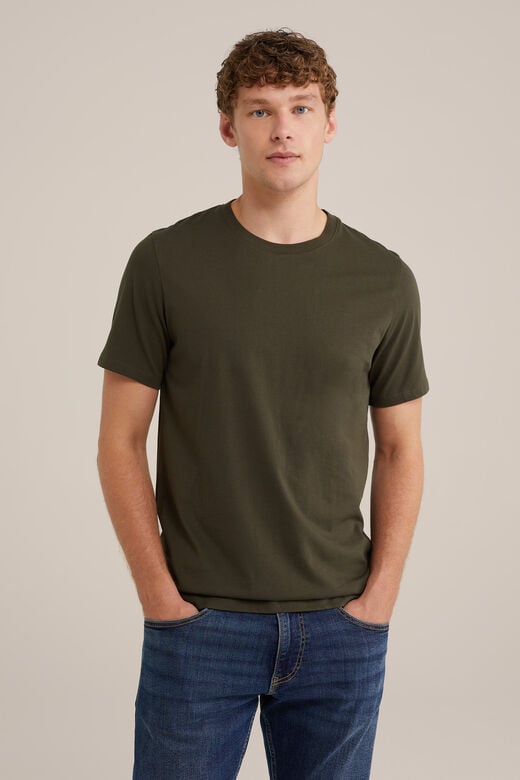 We Fashion T-shirt Van 100% Katoen Donkergroen