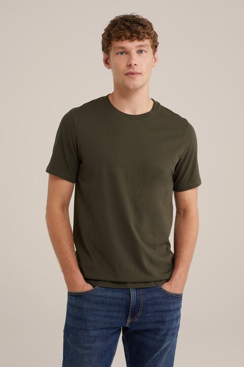 We Fashion T-shirt Van 100% Katoen Donkergroen