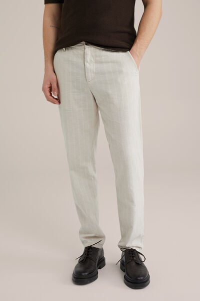 We Fashion Tapered Broek Van Linnenmix Beige
